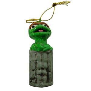 Sesame Street Oscar‎ the Grouch Ceramic Ornament Jim Henson Christmas Décor